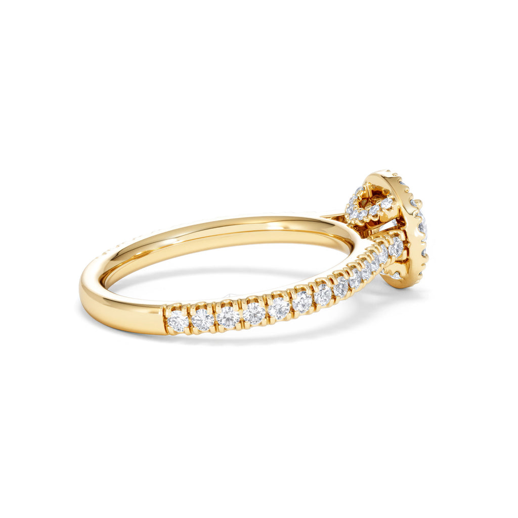 Reina Lab Diamond Halo Engagement Ring in 18K Gold 1.10ct F/VS1
