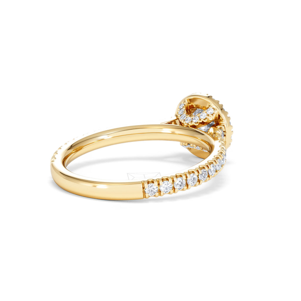 Reina Lab Diamond Halo Engagement Ring in 18K Gold 1.10ct F/VS1