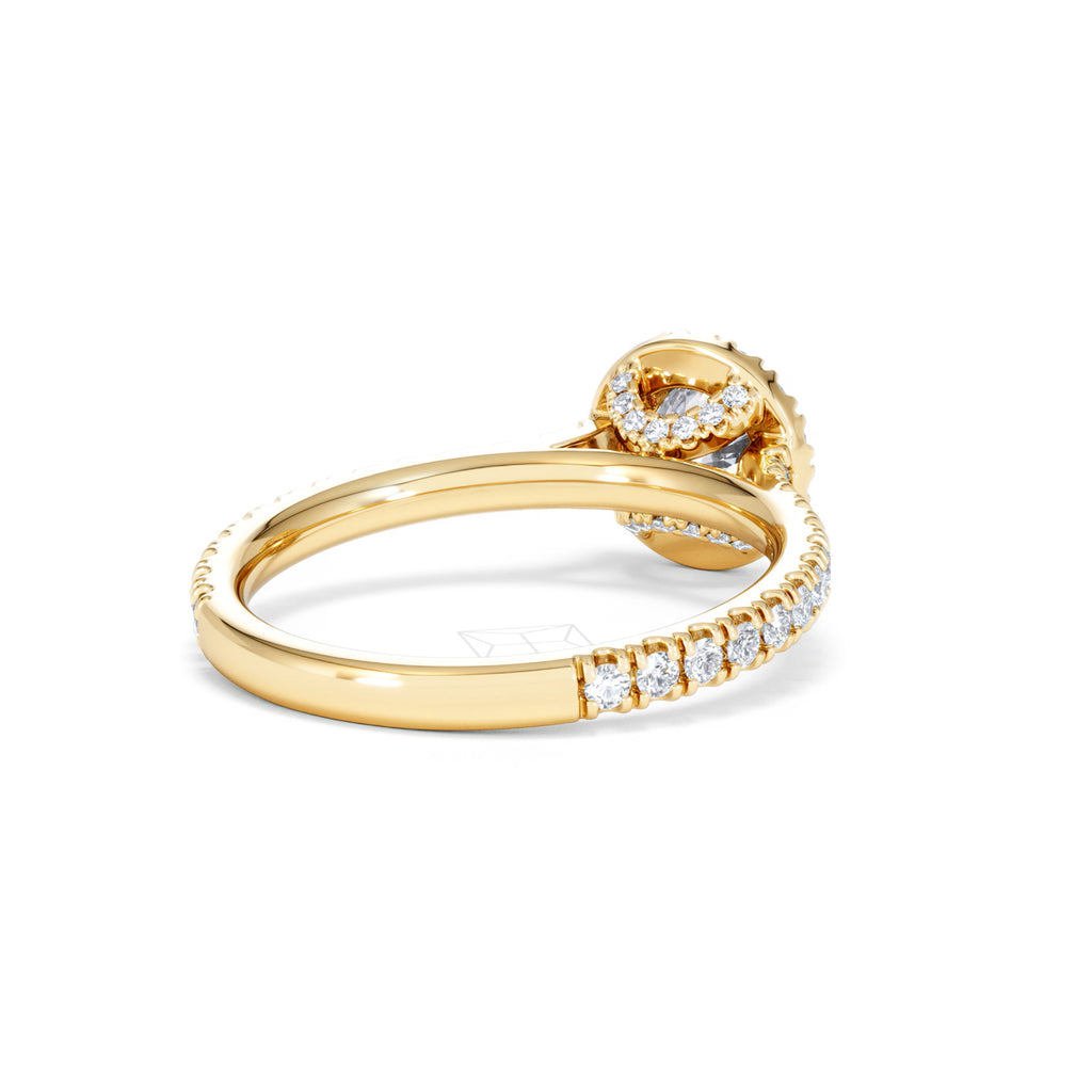 Reina Lab Diamond Halo Engagement Ring in 18K Gold 1.10ct F/VS1