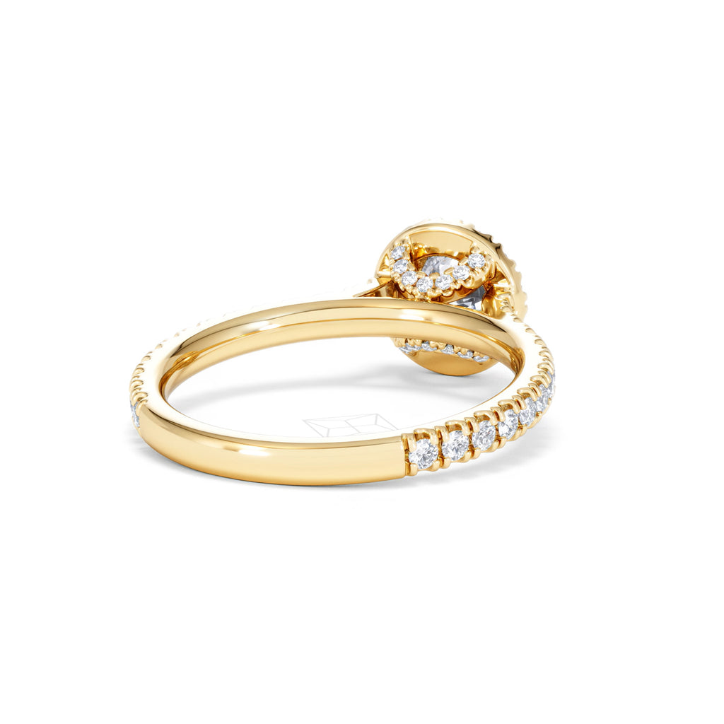 Reina Lab Diamond Halo Engagement Ring in 18K Gold 1.10ct F/VS1