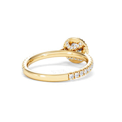 Reina Lab Diamond Halo Engagement Ring in 18K Gold 1.10ct F/VS1