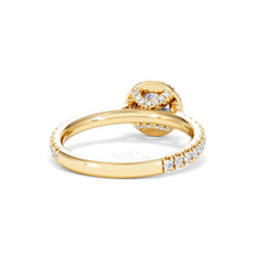Reina Lab Diamond Halo Engagement Ring in 18K Gold 1.10ct F/VS1