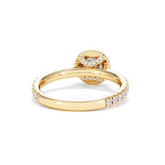 Reina Lab Diamond Halo Engagement Ring in 18K Gold 1.10ct F/VS1