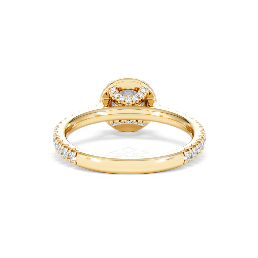 Reina Lab Diamond Halo Engagement Ring in 18K Gold 1.10ct F/VS1