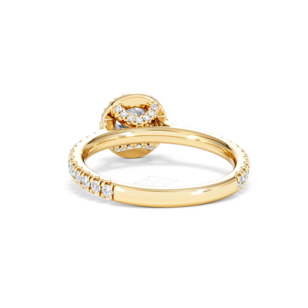 Reina Lab Diamond Halo Engagement Ring in 18K Gold 1.10ct F/VS1