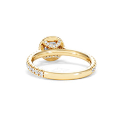 Reina Lab Diamond Halo Engagement Ring in 18K Gold 1.10ct F/VS1