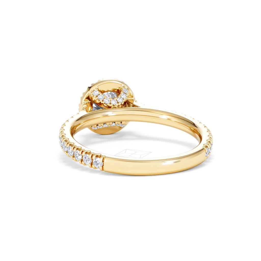 Reina Lab Diamond Halo Engagement Ring in 18K Gold 1.10ct F/VS1