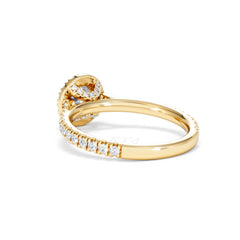 Reina Lab Diamond Halo Engagement Ring in 18K Gold 1.10ct F/VS1