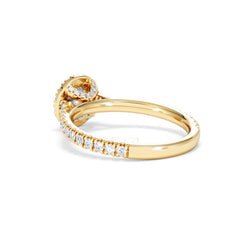 Reina Lab Diamond Halo Engagement Ring in 18K Gold 1.10ct F/VS1