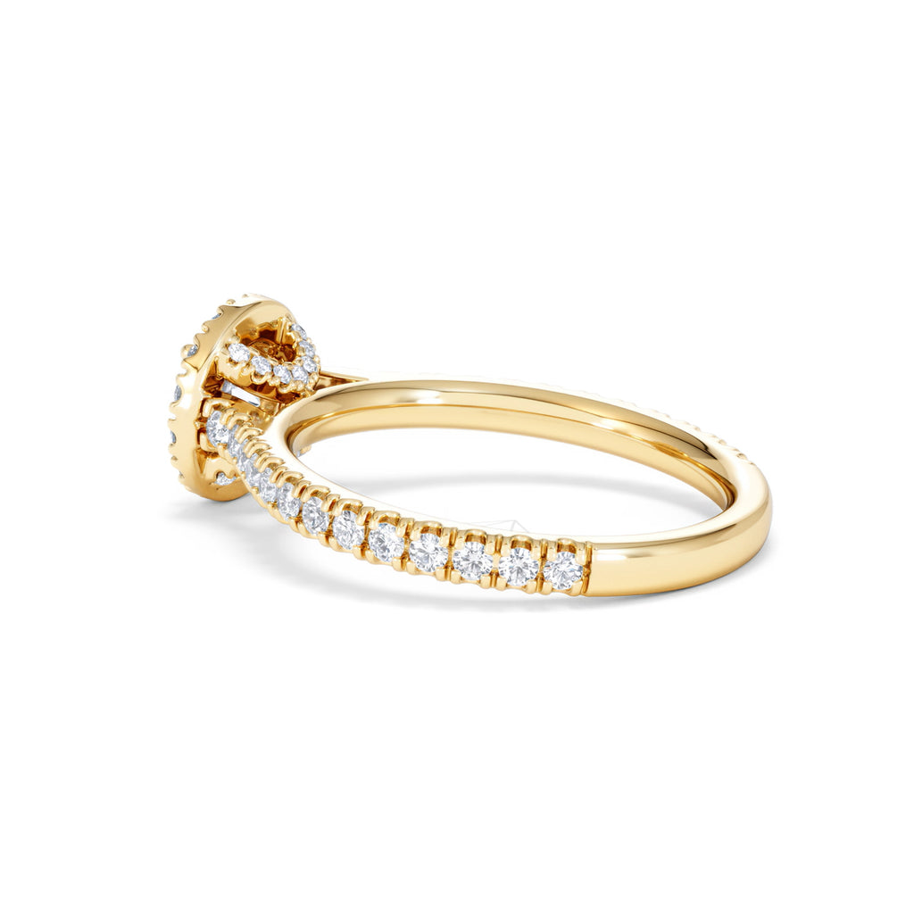 Reina Lab Diamond Halo Engagement Ring in 18K Gold 1.10ct F/VS1