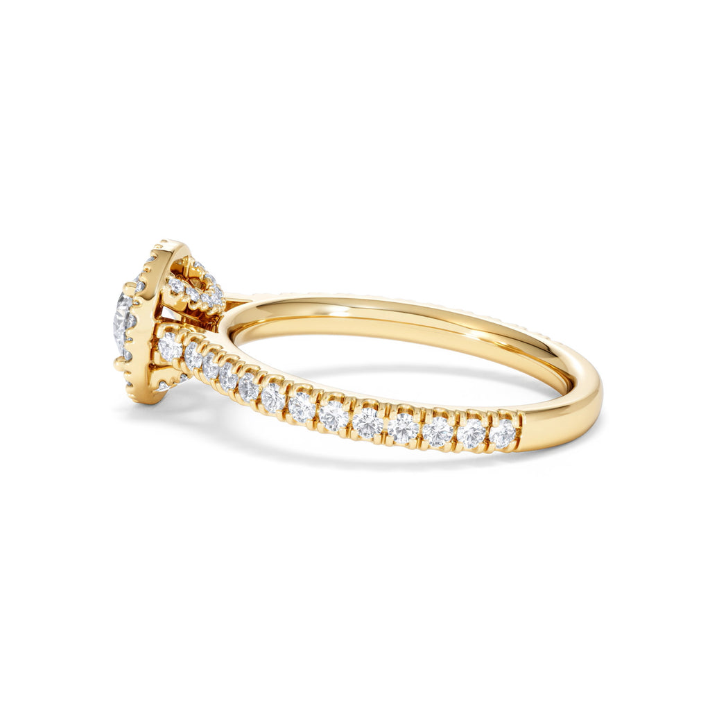 Reina Lab Diamond Halo Engagement Ring in 18K Gold 1.10ct F/VS1