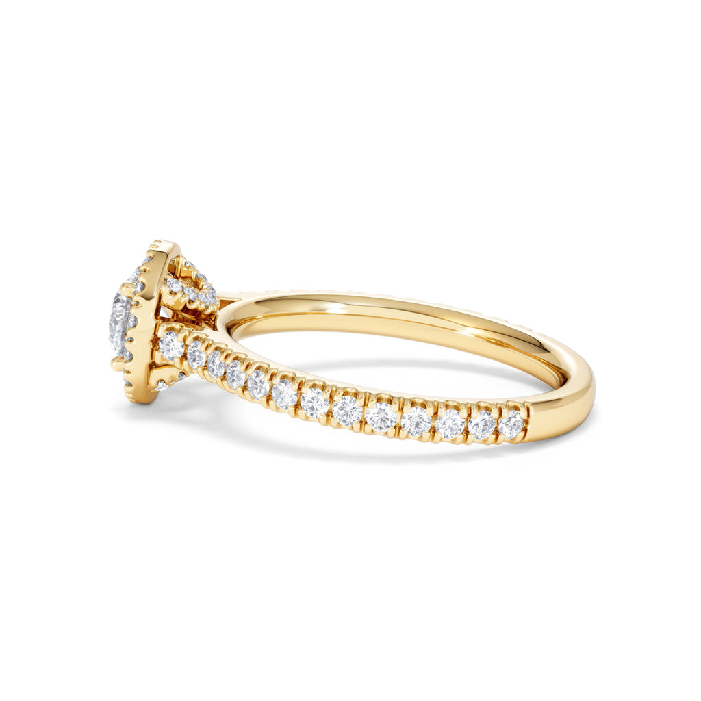 Reina Lab Diamond Halo Engagement Ring in 18K Gold 1.10ct F/VS1