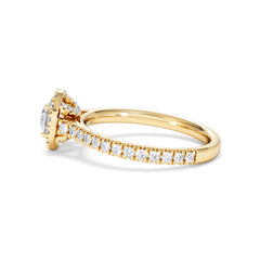 Reina Lab Diamond Halo Engagement Ring in 18K Gold 1.10ct F/VS1