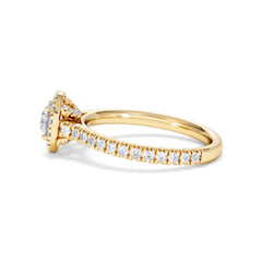 Reina Lab Diamond Halo Engagement Ring in 18K Gold 1.10ct F/VS1