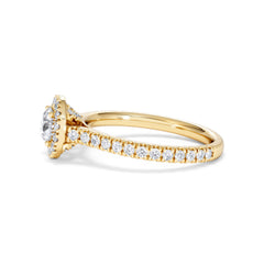 Reina Lab Diamond Halo Engagement Ring in 18K Gold 1.10ct F/VS1