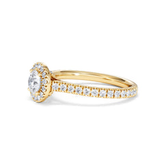 Reina Lab Diamond Halo Engagement Ring in 18K Gold 1.10ct F/VS1