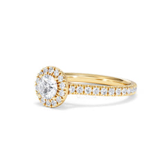 Reina Lab Diamond Halo Engagement Ring in 18K Gold 1.10ct F/VS1