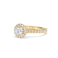 Reina Lab Diamond Halo Engagement Ring in 18K Gold 1.10ct F/VS1