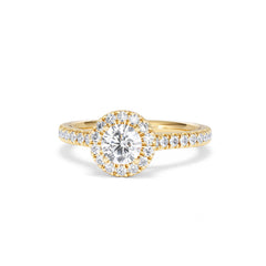 Reina Lab Diamond Halo Engagement Ring in 18K Gold 1.10ct F/VS1