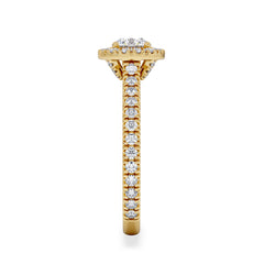 Reina Lab Diamond Halo Engagement Ring in 18K Gold 1.10ct F/VS1