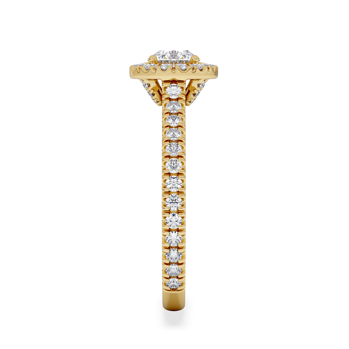 Reina Lab Diamond Halo Engagement Ring in 18K Gold 1.10ct F/VS1