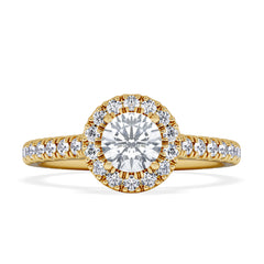 Reina Lab Diamond Halo Engagement Ring in 18K Gold 1.10ct F/VS1