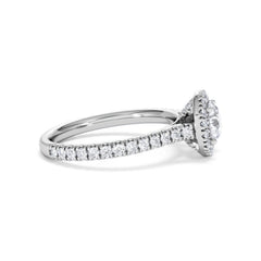Reina GIA Diamond Halo Engagement Ring in 18K White Gold 1.40ct G/SI2