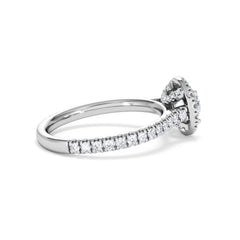 Reina GIA Diamond Halo Engagement Ring in 18K White Gold 1.40ct G/SI2