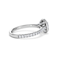 Reina GIA Diamond Halo Engagement Ring in Platinum 1.40ct G/SI2