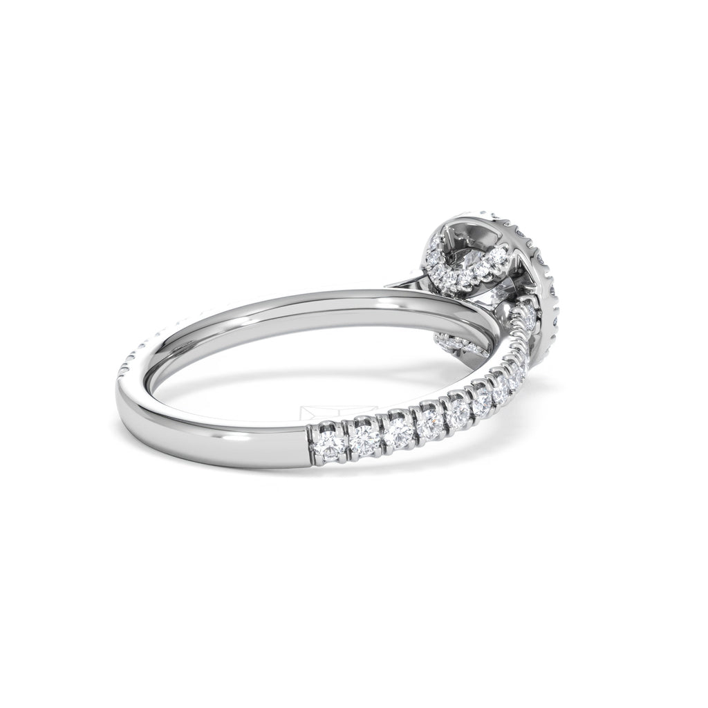 Reina GIA Diamond Halo Engagement Ring in 18K White Gold 1.40ct G/SI2