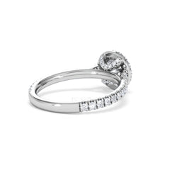 Reina GIA Diamond Halo Engagement Ring in 18K White Gold 1.40ct G/SI2