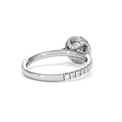 Reina GIA Diamond Halo Engagement Ring in 18K White Gold 1.40ct G/SI2