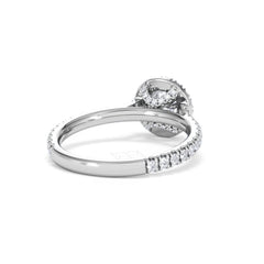 Reina GIA Diamond Halo Engagement Ring in 18K White Gold 1.40ct G/SI2