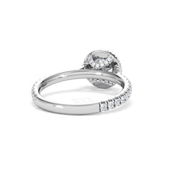 Reina GIA Diamond Halo Engagement Ring in 18K White Gold 1.40ct G/SI2