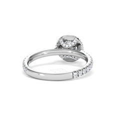 Reina GIA Diamond Halo Engagement Ring in 18K White Gold 1.40ct G/SI2