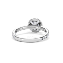 Reina GIA Diamond Halo Engagement Ring in 18K White Gold 1.40ct G/SI2