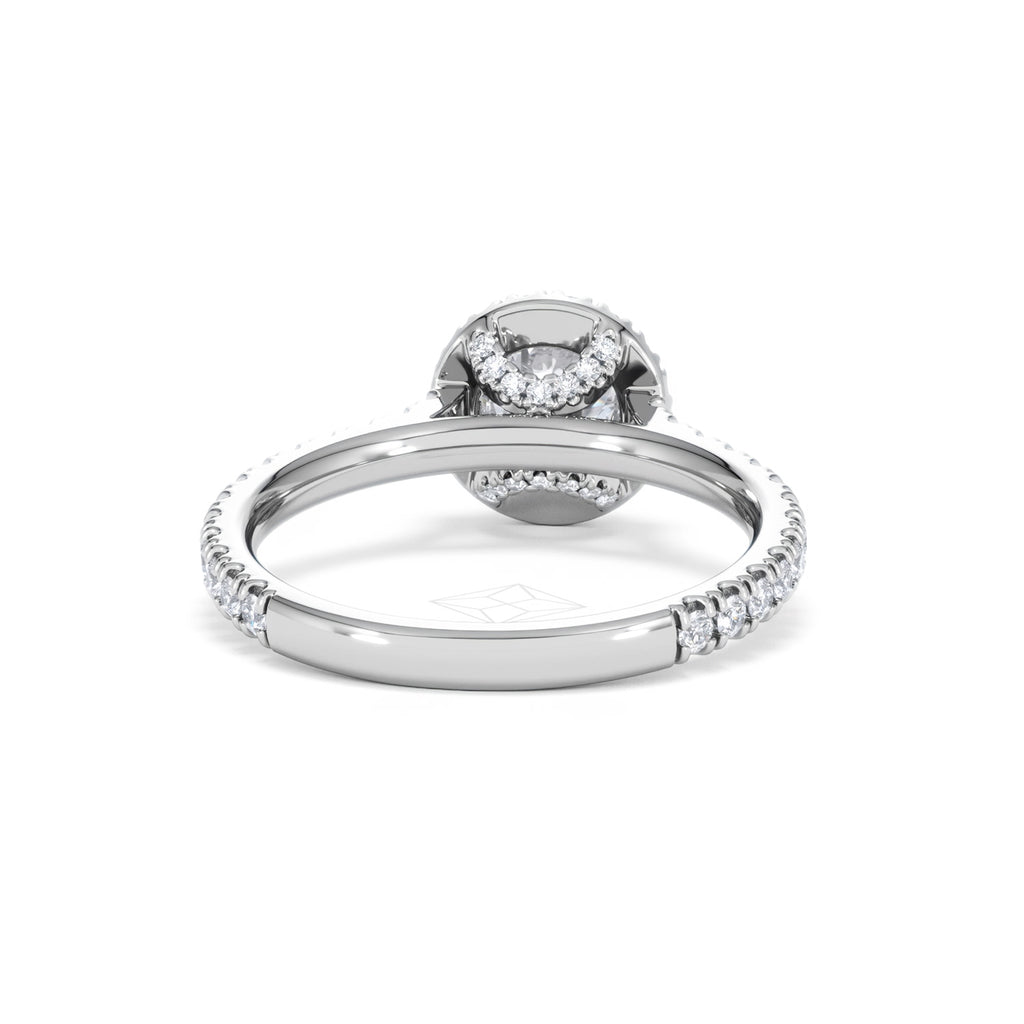 Reina GIA Diamond Halo Engagement Ring in 18K White Gold 1.40ct G/SI2