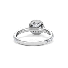 Reina GIA Diamond Halo Engagement Ring in 18K White Gold 1.40ct G/SI2