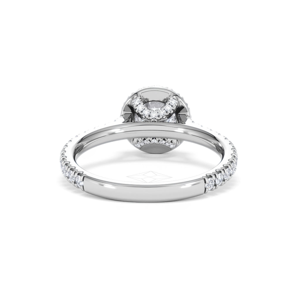 Reina GIA Diamond Halo Engagement Ring in 18K White Gold 1.40ct G/SI2