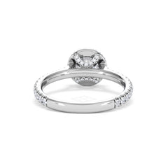 Reina GIA Diamond Halo Engagement Ring in 18K White Gold 1.40ct G/SI2