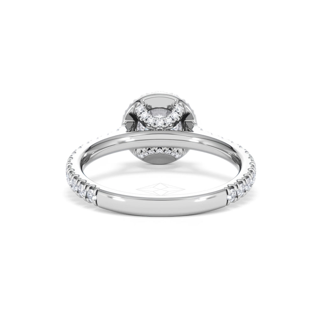 Reina GIA Diamond Halo Engagement Ring in 18K White Gold 1.40ct G/SI2