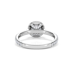 Reina GIA Diamond Halo Engagement Ring in 18K White Gold 1.40ct G/SI2
