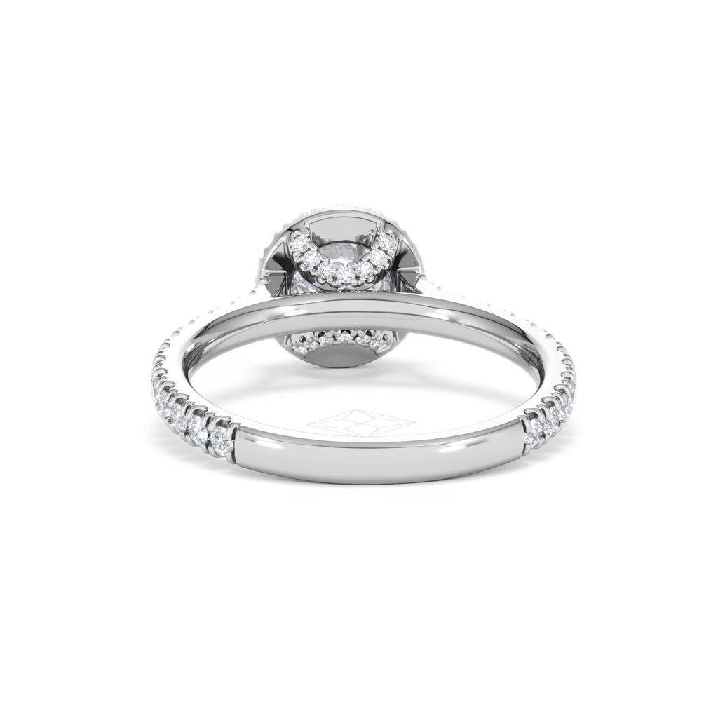 Reina GIA Diamond Halo Engagement Ring in 18K White Gold 1.40ct G/SI2