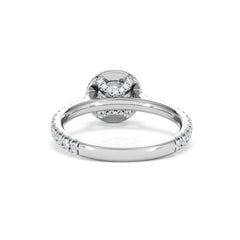 Reina GIA Diamond Halo Engagement Ring in 18K White Gold 1.40ct G/SI2