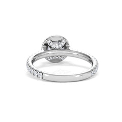 Reina GIA Diamond Halo Engagement Ring in 18K White Gold 1.40ct G/SI2