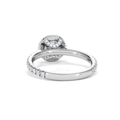 Reina GIA Diamond Halo Engagement Ring in 18K White Gold 1.40ct G/SI2