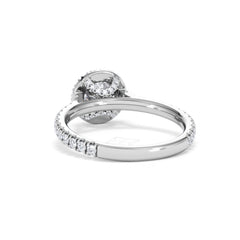Reina GIA Diamond Halo Engagement Ring in 18K White Gold 1.40ct G/SI2