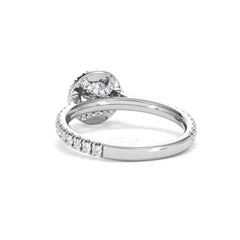 Reina GIA Diamond Halo Engagement Ring in 18K White Gold 1.40ct G/SI2
