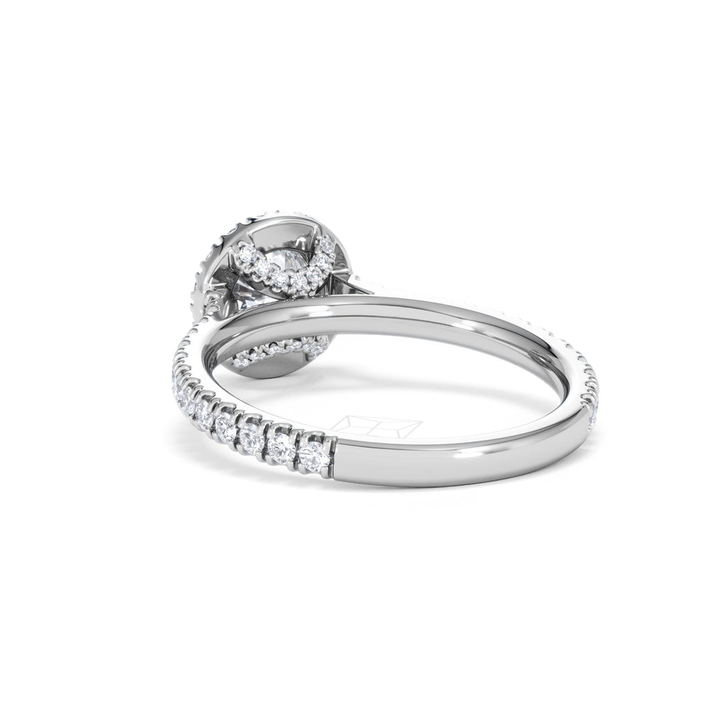 Reina GIA Diamond Halo Engagement Ring in 18K White Gold 1.40ct G/SI2