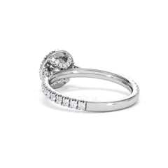 Reina GIA Diamond Halo Engagement Ring in 18K White Gold 1.40ct G/SI2